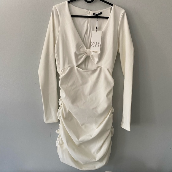 ZARA ruched long sleeve dress- BNWT - Picture 4 of 5